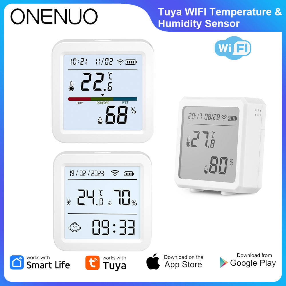 Digital Hygrometer Probe - ONENUO Tuya WIFI Temperatuur-vochtigheidssensor Hygrometer Thermometer