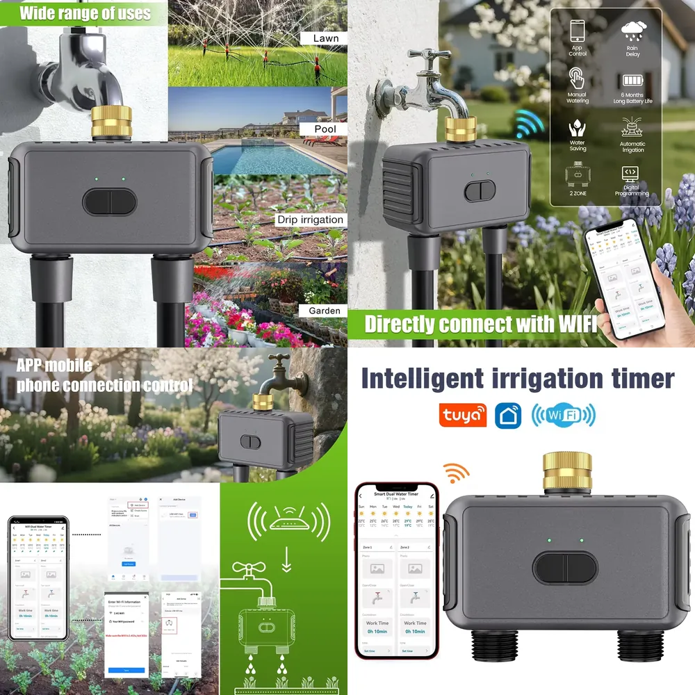 Timer Dual Outlet - WAP01 WiFi APP Besturing Dubbele Slang
