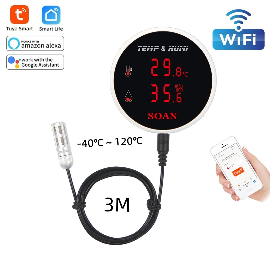 Tuya Wifi Temperatuur Vochtigh - Digital Hygrometer Probe recensie en prijs